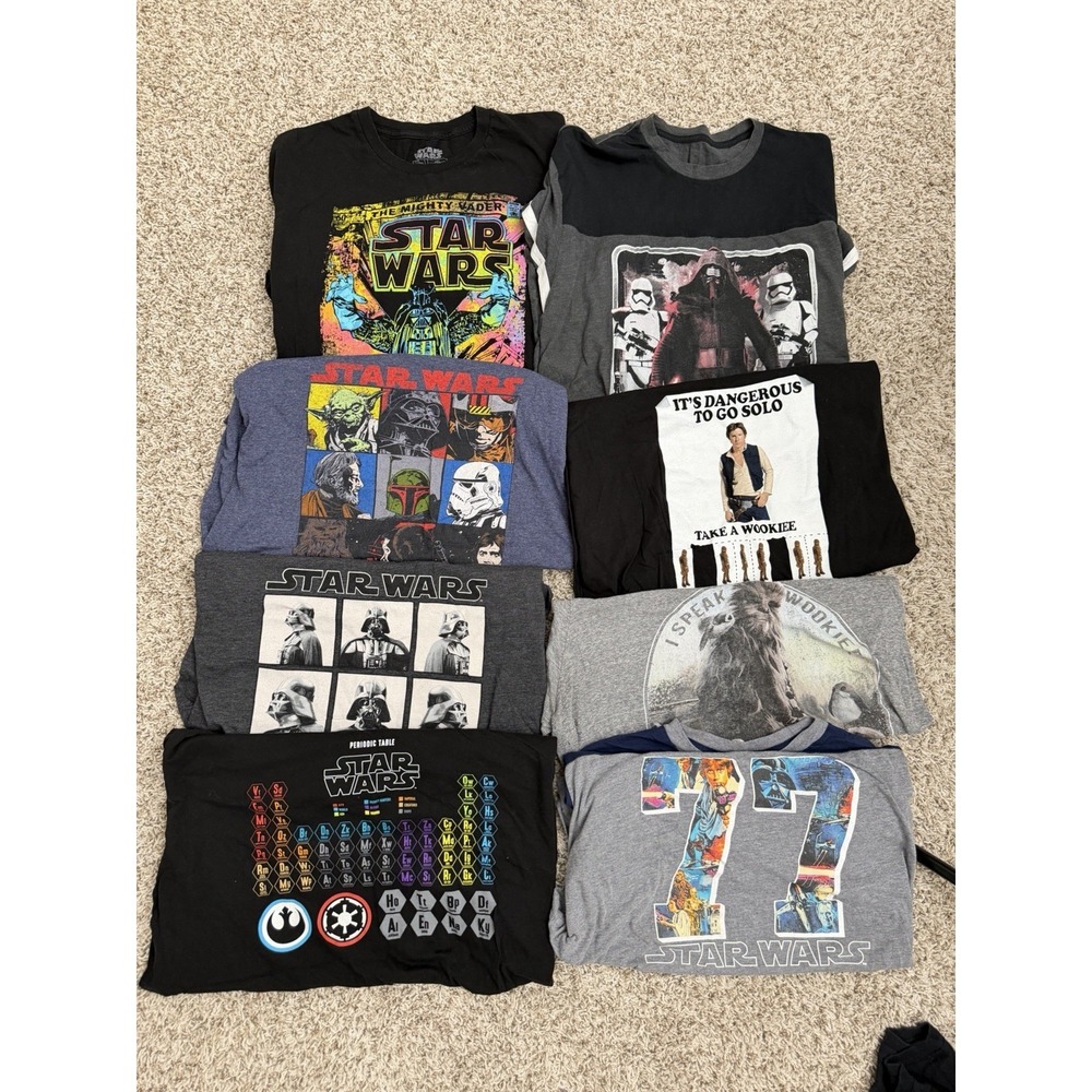 Mens Star Wars T-shirt Lot Of 8 Shirts Size 2XL - AMAZING CONDITION - AUTHENTIC